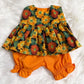 Orange Floral Top and Bloomer Set