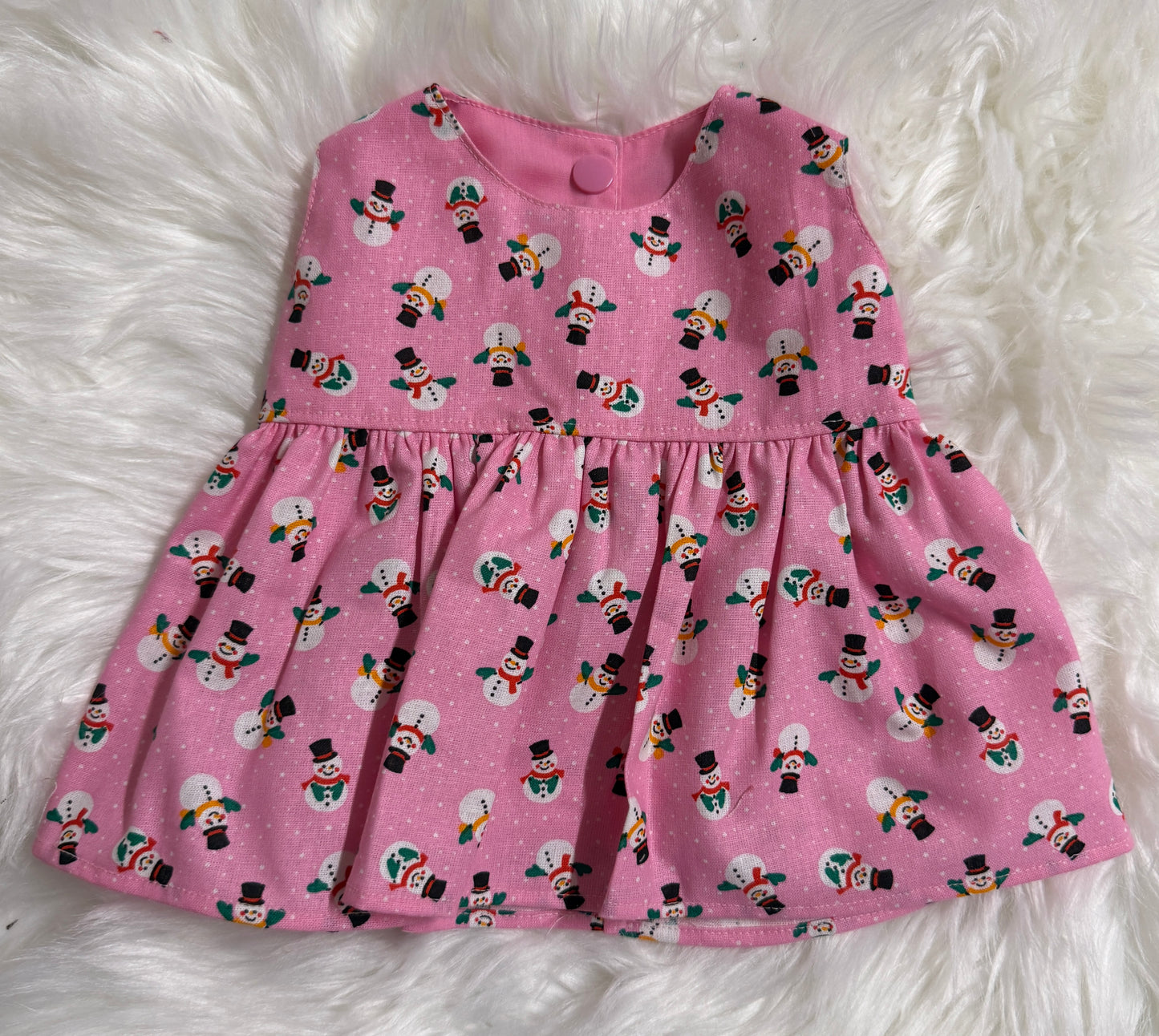 Pink Snowmen Christmas Dress