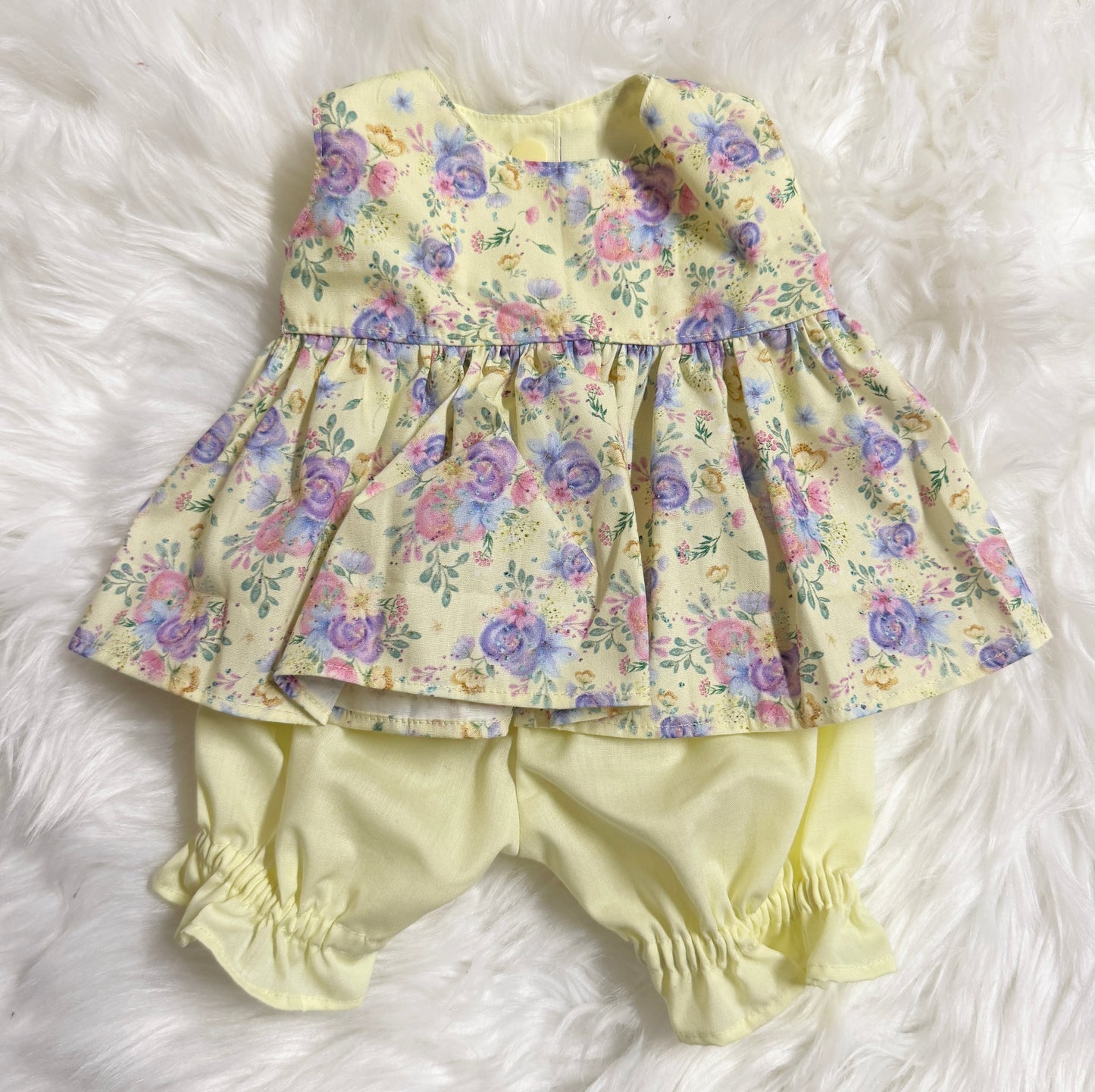 Light Lemon Floral Top and Bloomer Set