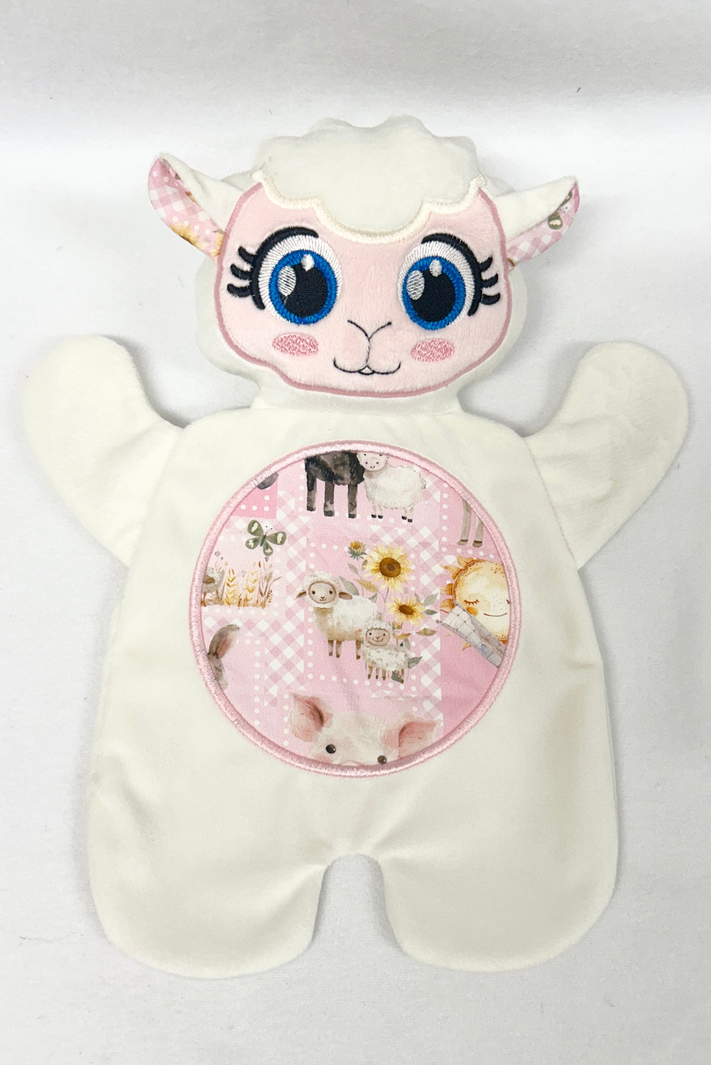 Large Cream Girl Lamb Flat Body Lovey
