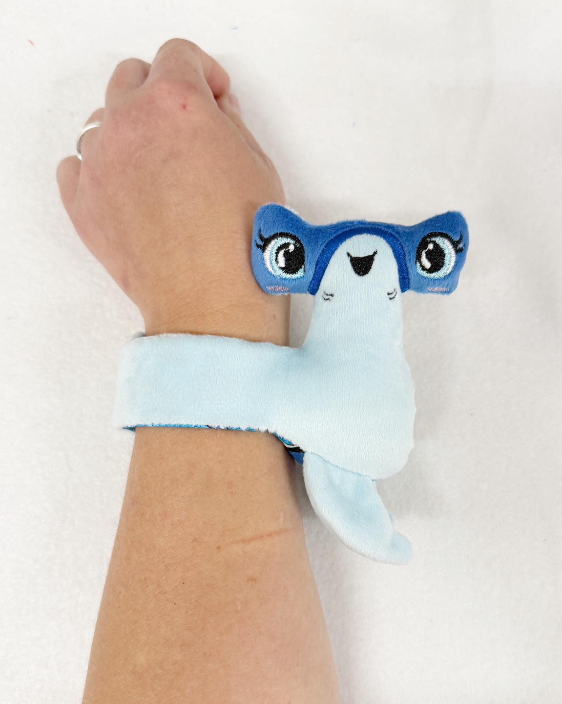 Blue Hammerhead Shark Slap Band Bracelet