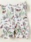 Floral Sloth Flutter Romper